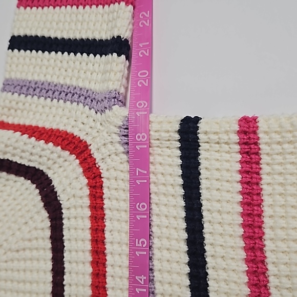 Marine Layer Delaney Raglan sweater cream multi stripe women's size small - Picture 10 of 12